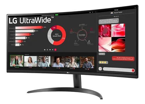 Imagem do produto Monitor LG Ultrawide Curvo Tela VA 34 polegadas WQHD HDR10 34WR50QC-B 