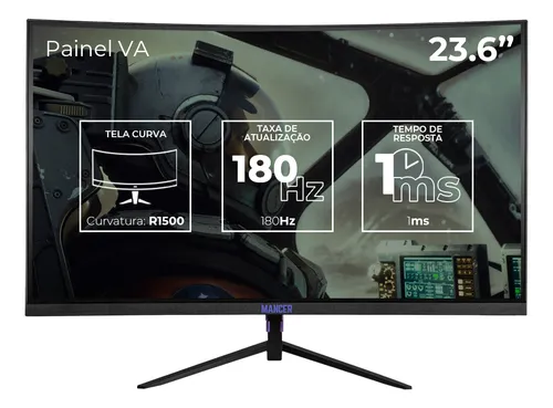 Imagem do produto Monitor Gamer Mancer Valak 24 polegadas Curvo FHD 180Hz 1ms FreeSync/G-Sync HDMI/DP 