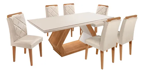 Imagem do produto Mesa Alvorada Rufato Tampo MDF Vidro canto reto